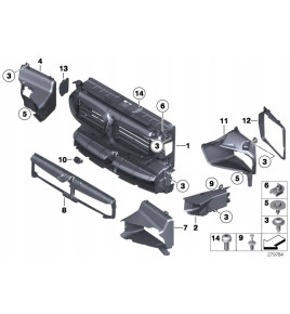 BMW 7 F01/ F02 Deflettore aria / feritoia - 4166